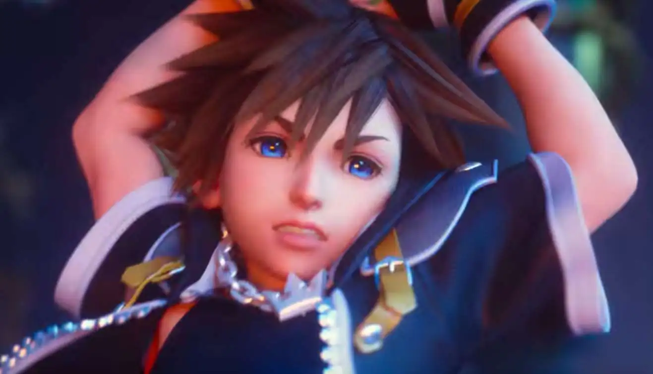 Sora, the Main Hero of Kingdom Hearts, leaps into battle.