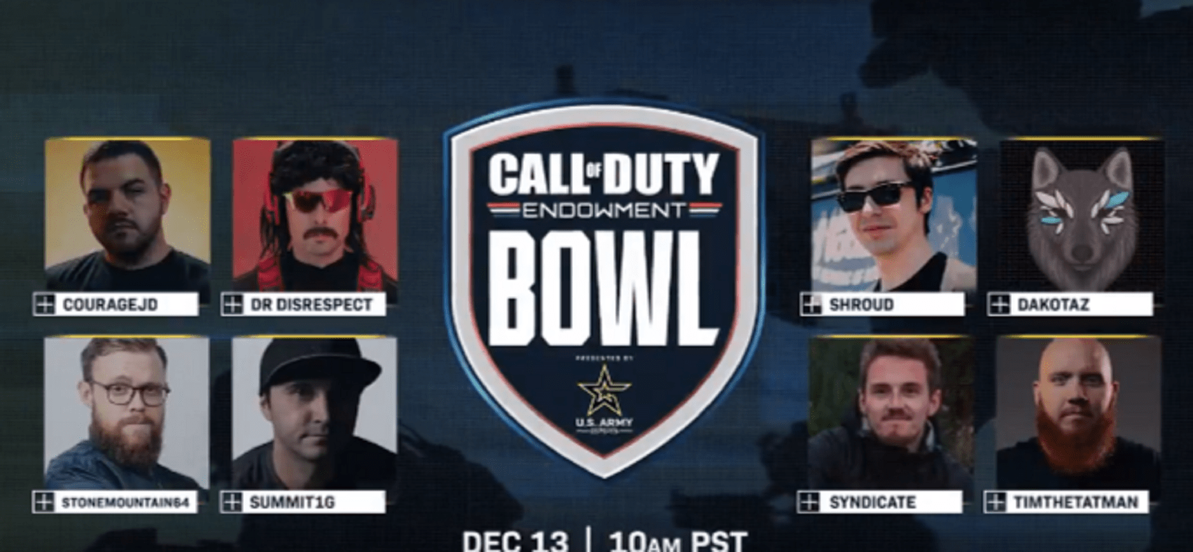Eight Popular Streams Will Team Up With Veterans In The First Ever Call Of Duty Endowment Bowl