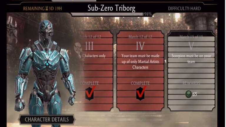 Triborg Sub Zero And Shao Kahn Come In For Their Weekly Towers In Mortal Kombat Mobile