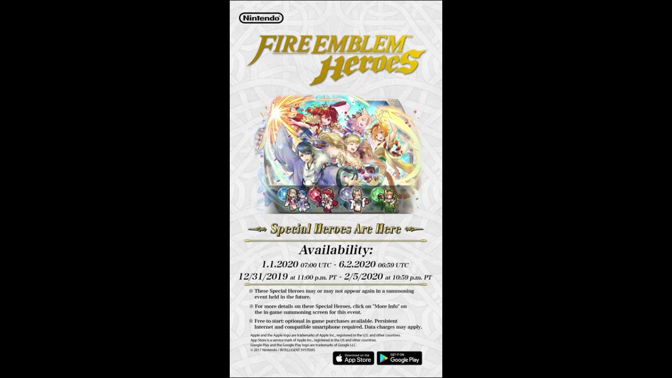New Year’s Warriors Appear In A New Fire Emblem Heroes Update, Four New Chracter Drops And More To Come In 2020 For This Mobile Title