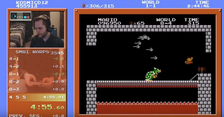 A YouTuber Named Kosmic breaks the Super Mario Bros. Speedrun World Record