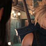 Cloud and Aerith talk on the streets of Midgar in Final Fantasy VII Remake