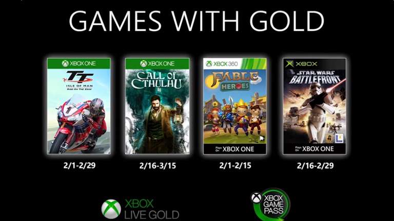 Xbox Announces Four Free Games In February For Games With Gold Service