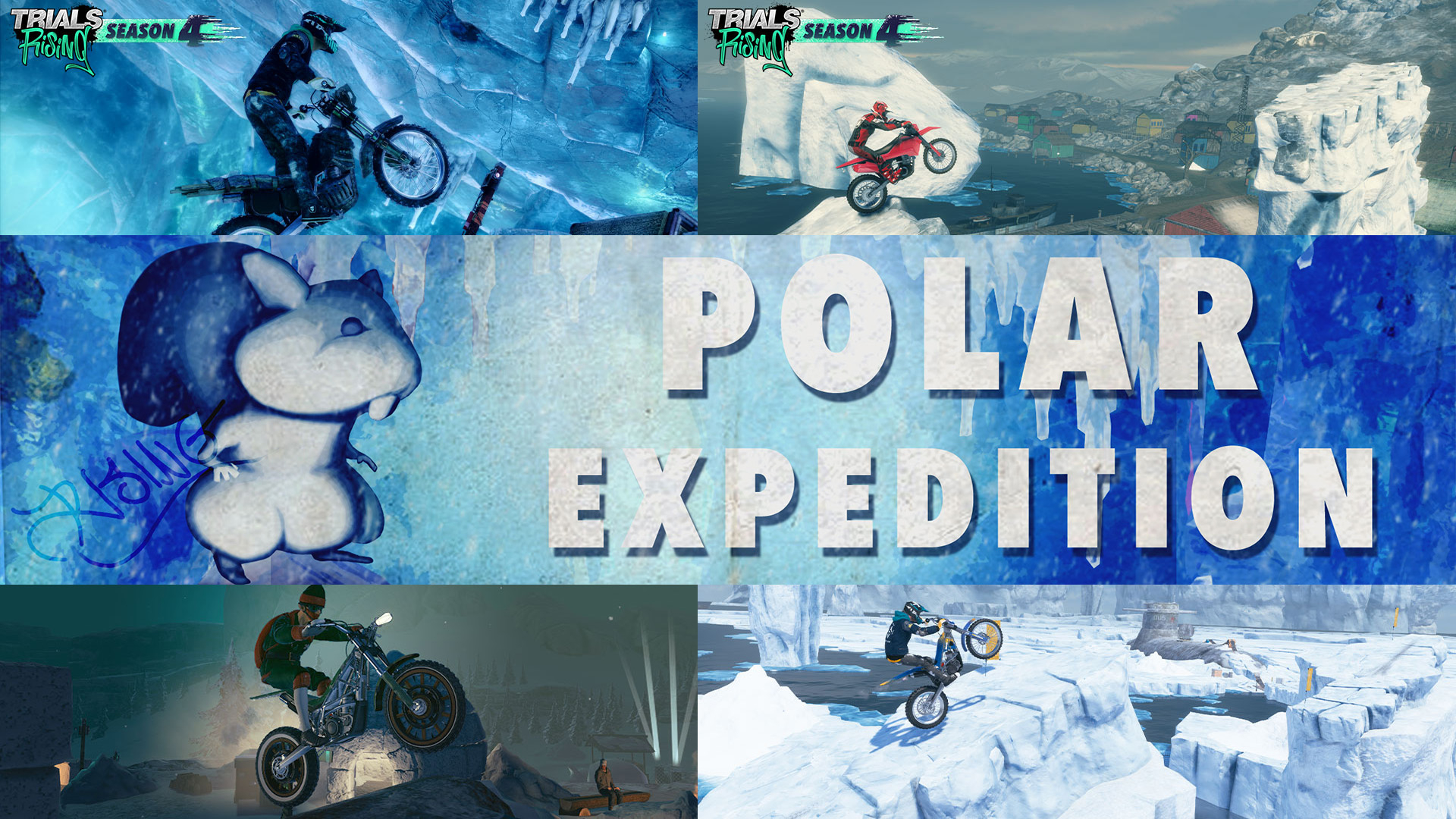 Trials Rising Now Has A Winter Track Pack Released Titled Polar Expedition, Ride Around On Snowy Obstacles That Test Your Skills At Not Slipping Off Ice