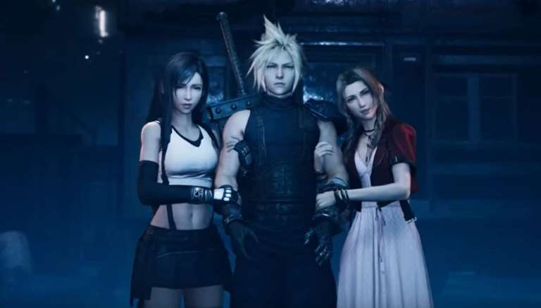 Tifa, Cloud, and Aerith from Final Fantasy VII Remake