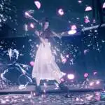 Aerith using magic in Final Fantasy VII Remake