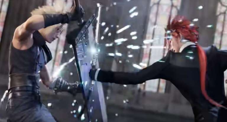 Cloud and Reno clash in Final Fantasy VII Remake