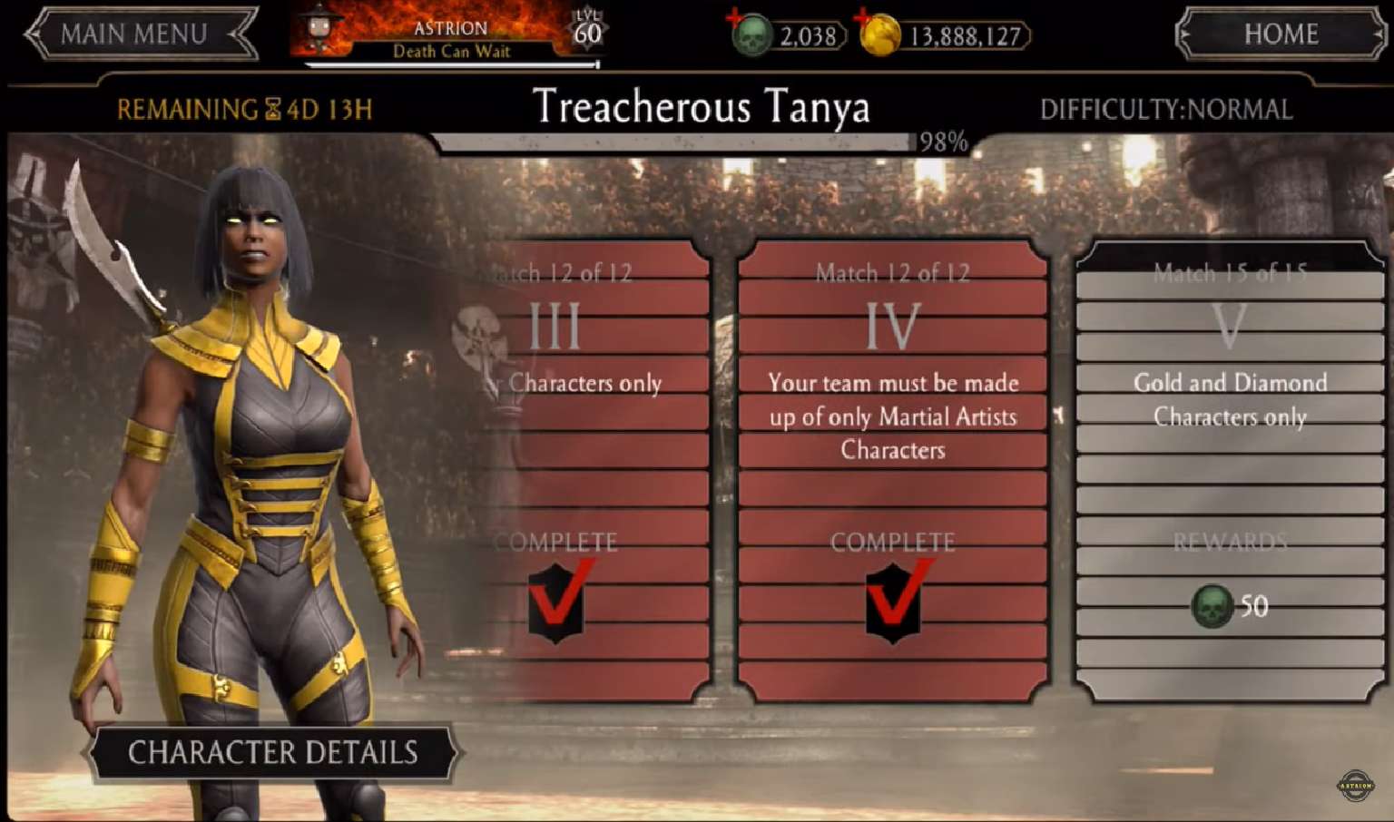 Treacherous Tanya Schemes Her Way Into A Weekly Tower In Mortal Kombat Mobile