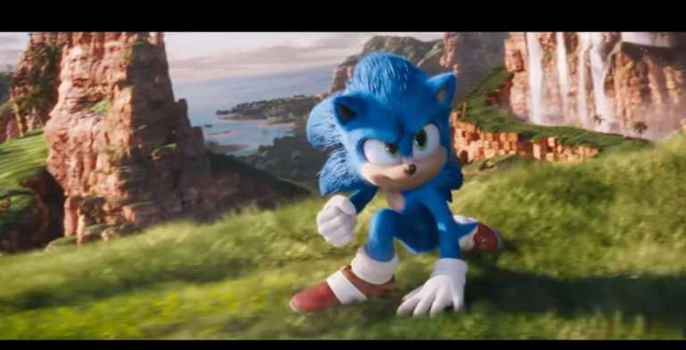 Sonic The Hedgehog in his all new movie