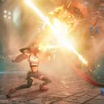 Tifa punches the boss Abzu in Final Fantasy VII Remake