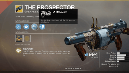 Destiny 2 Xur Is Located On The Tower This Week, Selling The Prospector Exotic Grenade Launcher