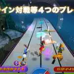 Sora, Donald, and Goofy fight in rhythm themed battles in Kingdom Hearts Melody of Memory