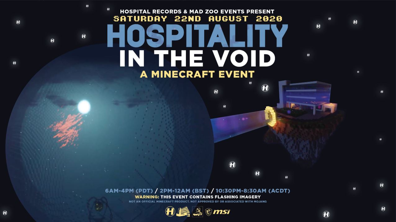 HOSPITALITY IN THE VOID! Is A Virtual Music Event In Minecraft Hosted By Mad Zoo And Hospitality