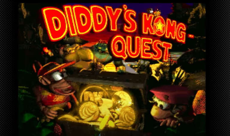 The Main Title Screen from Diddy's Kong Quest, the Sequel to Donkey Kong