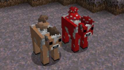 Minecraft Mobs Explored: Mooshroom, A Cow That Features Mushrooms On It's Back But Still Has Milk To Give