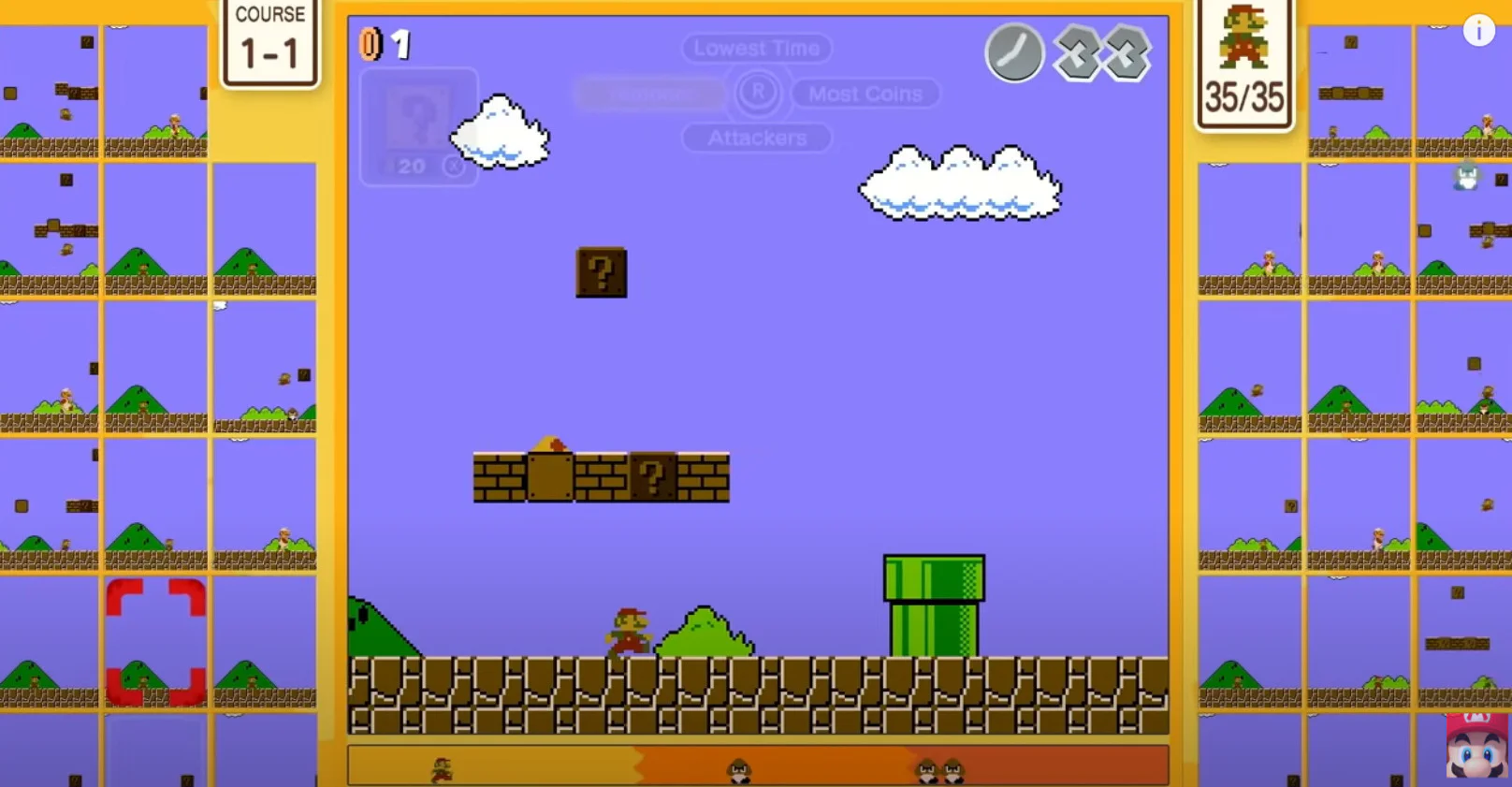 A screenshot from Super Mario Bros. 35