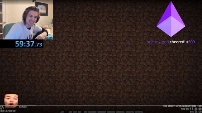 Streamer xQcOW Finishes Minecraft in Just Under A Single Hour, Creating His Personal Best Record!