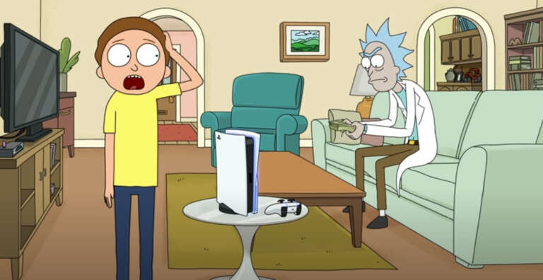 Rick and Morty in a commercial for the PlayStation 5