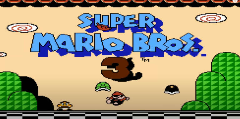 The main title screen from Super Mario Bros. 3