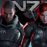 The Male and Female default looks for Commander Shepard in Mass Effect