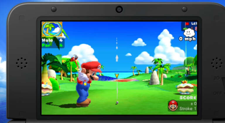 Mario Playing Golf on the Nintendo 3DS