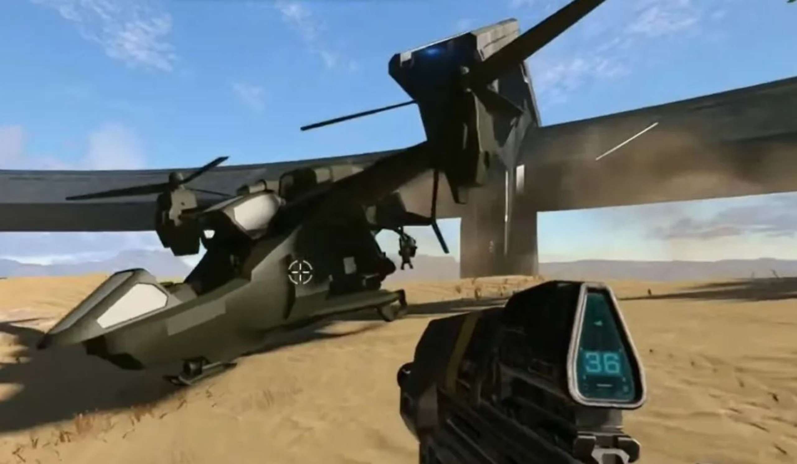 The UH-144 Falcon Rotor Copter That Might Be In Halo Infinite Is Depicted In The Most Recent Leak As An Unfinished Model