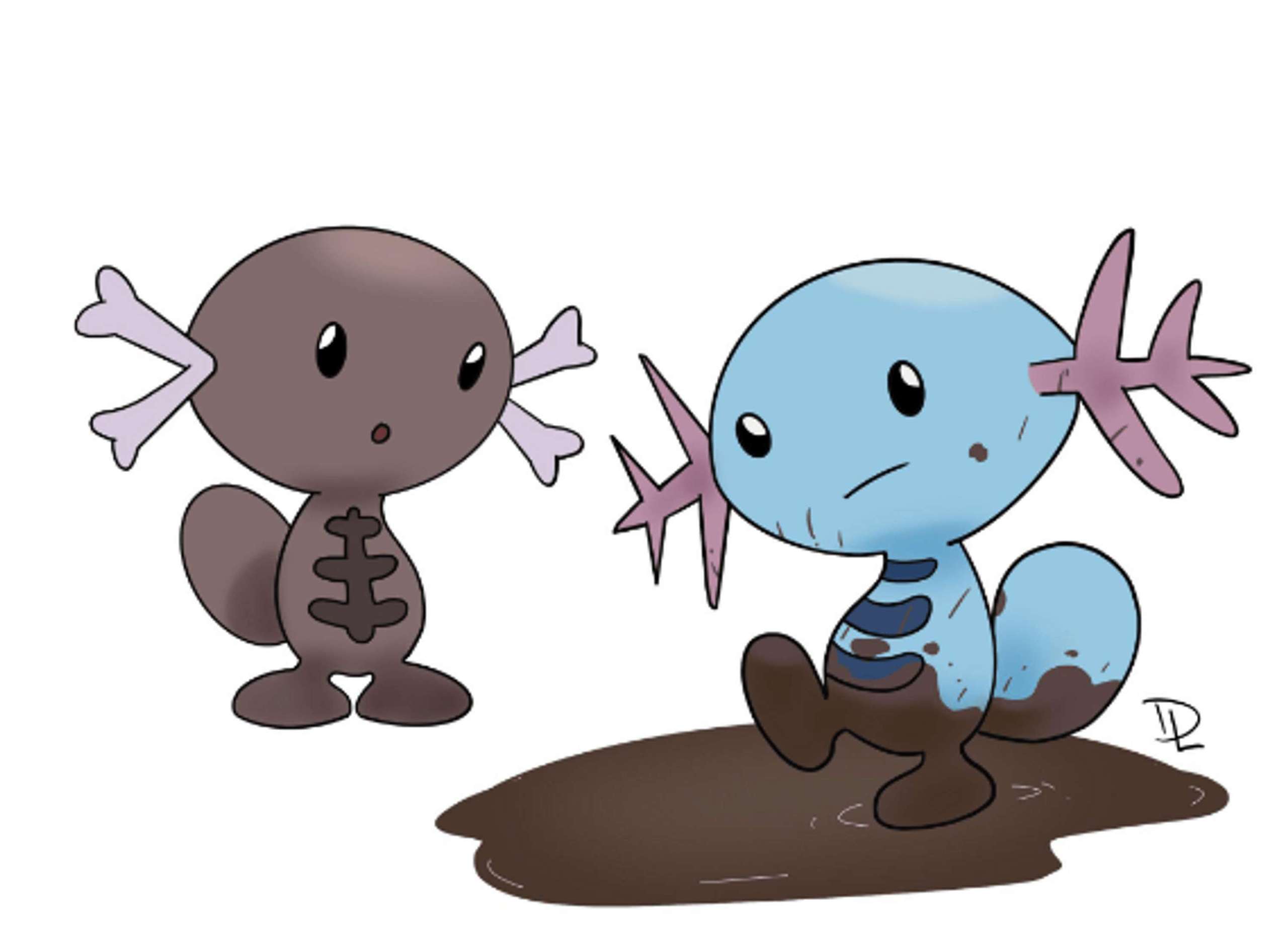 An Intriguing Work Of Artwork Depicting Wooper And The Paldean Wooper, Who Was First Seen In The Most Promo Trailer, Has Been Shared By A Talented Pokemon Enthusiast