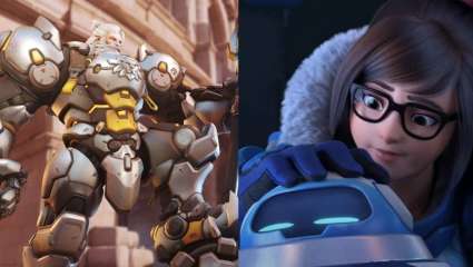 An Overwatch Match On The Hanamura Map Has A Player Demonstrating Mei And Reinhardt's Potent On-The-Field Duo