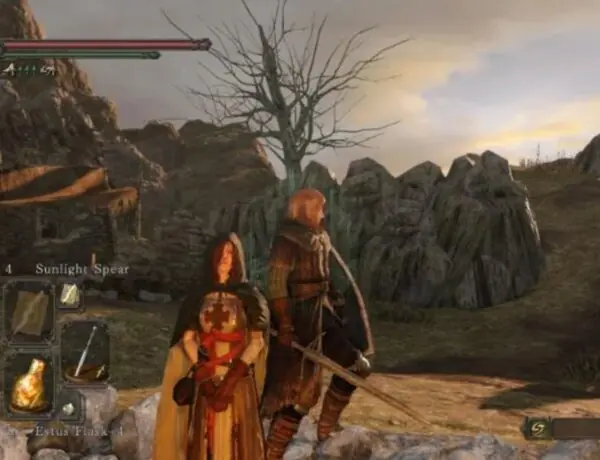 A Competent Dark Souls 2 Cosplayer Duplicates The Emerald Herald While Posing In Majula, The Capital City Of Drangleic