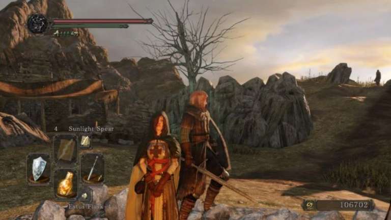 A Competent Dark Souls 2 Cosplayer Duplicates The Emerald Herald While Posing In Majula, The Capital City Of Drangleic