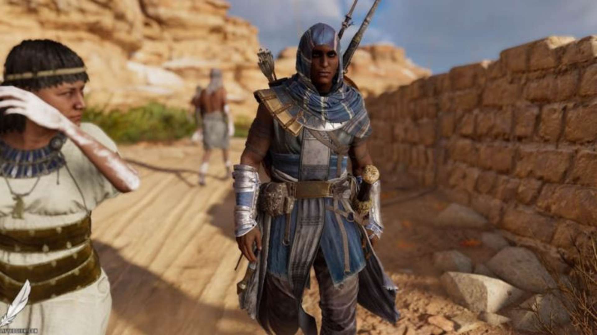 This Assassins Creed Origins Cosplay Is Incredible Featuring The Gold Mask And Winged Shield 0451