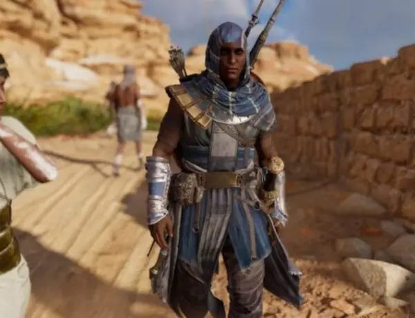 This Assassin's Creed Origins Cosplay Is Incredible, Featuring The Gold Mask And Winged Shield That Were Integral To Bayek's Servant Of Amun Armor.