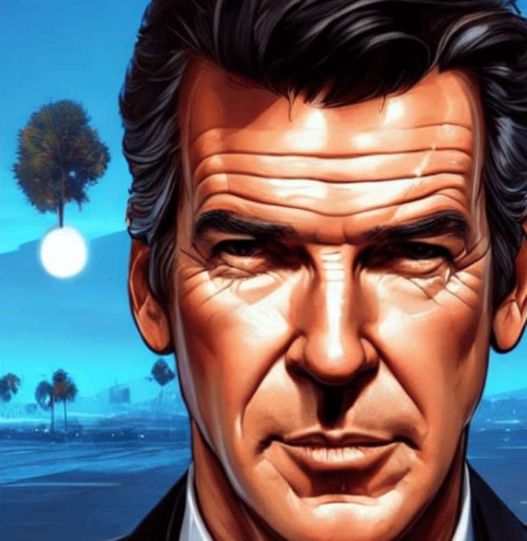 Artistic Reinterpretations Of James Bond Stars In The Style Of Grand Theft Auto