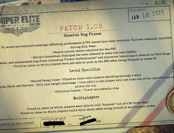 Sniper Elite: Resistance Receives Exciting New Patch and Multiplayer Maps