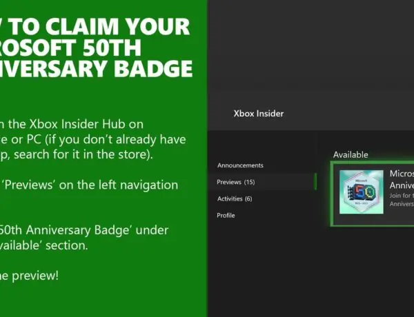 Microsoft's 50th Anniversary: Grab a Free Xbox Badge Now!
