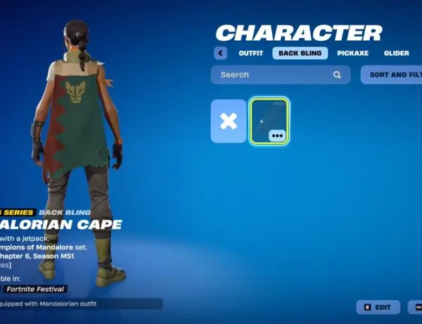 Fortnite Fans Upset as Mandalorian Cape Back Bling Gets Blocked