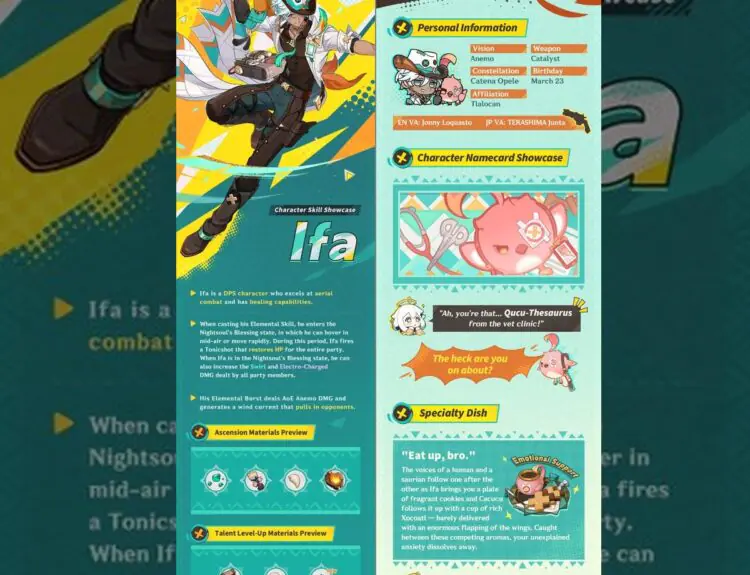 Genshin Impact's New Character Ifa is the Saurian Whisperer We Didn't Know We Needed