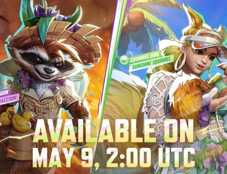 Marvel Rivals Drops Summer-Themed Costumes for Rocket and Squirrel Girl