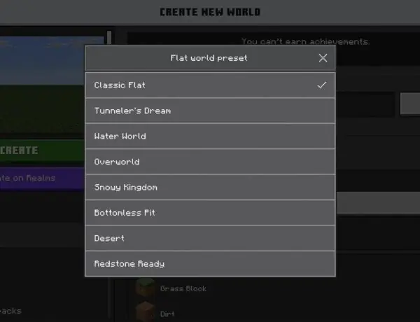 Minecraft Bedrock Edition Finally Adds Flat World Presets