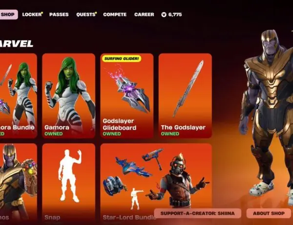 Fortnite Item Shop Goes Full Marvel Mode With Thanos, Gamora, and Star-Lord