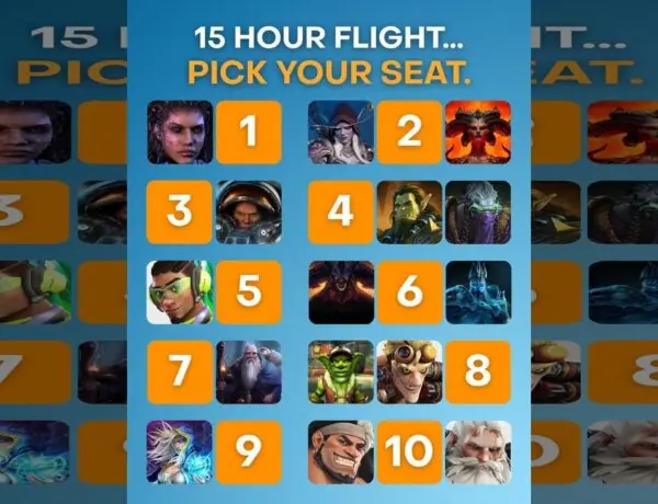 Blizzard Asks Fans to Pick Their Dream Seat on a Plane Full of Gaming Icons