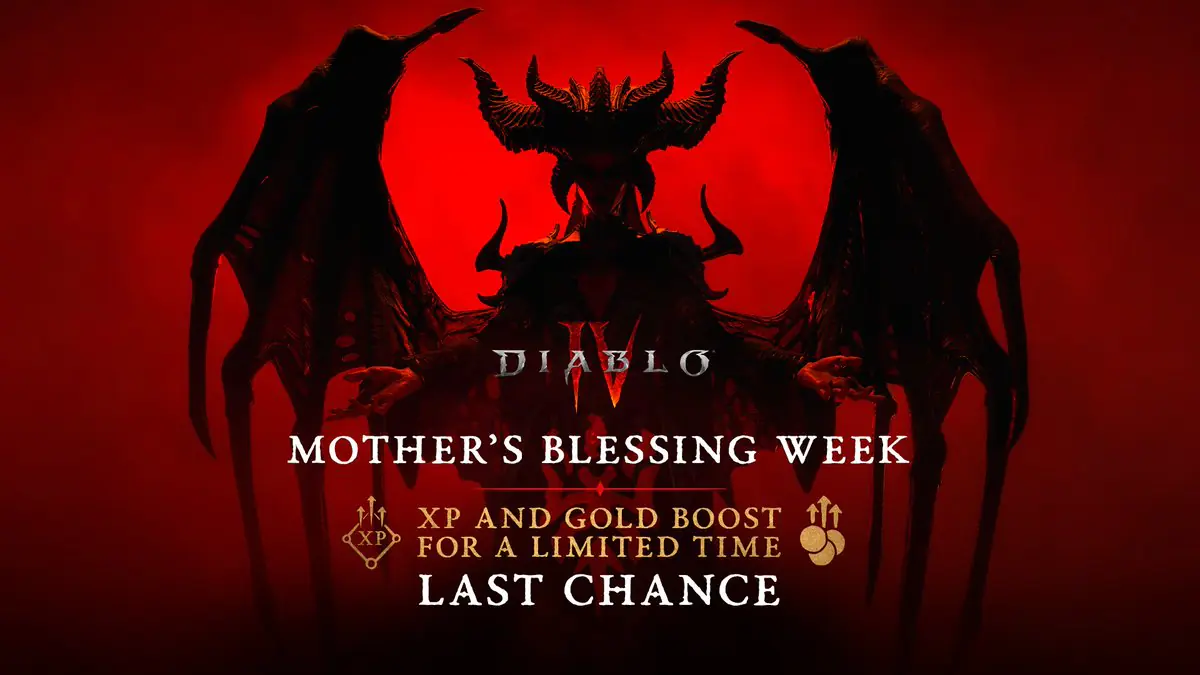 Diablo's Mother’s Blessing Event Gives XP and Gold Boost Until August 12th