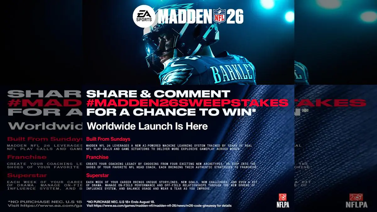 EA Madden NFL 26 Sweepstakes Sparks Fan Frenzy With Free Game Giveaway