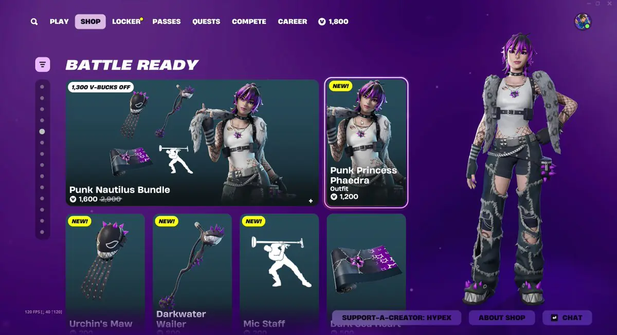 Fortnite's Punk Princess Phaedra Drops With Exclusive Backbling Bonus