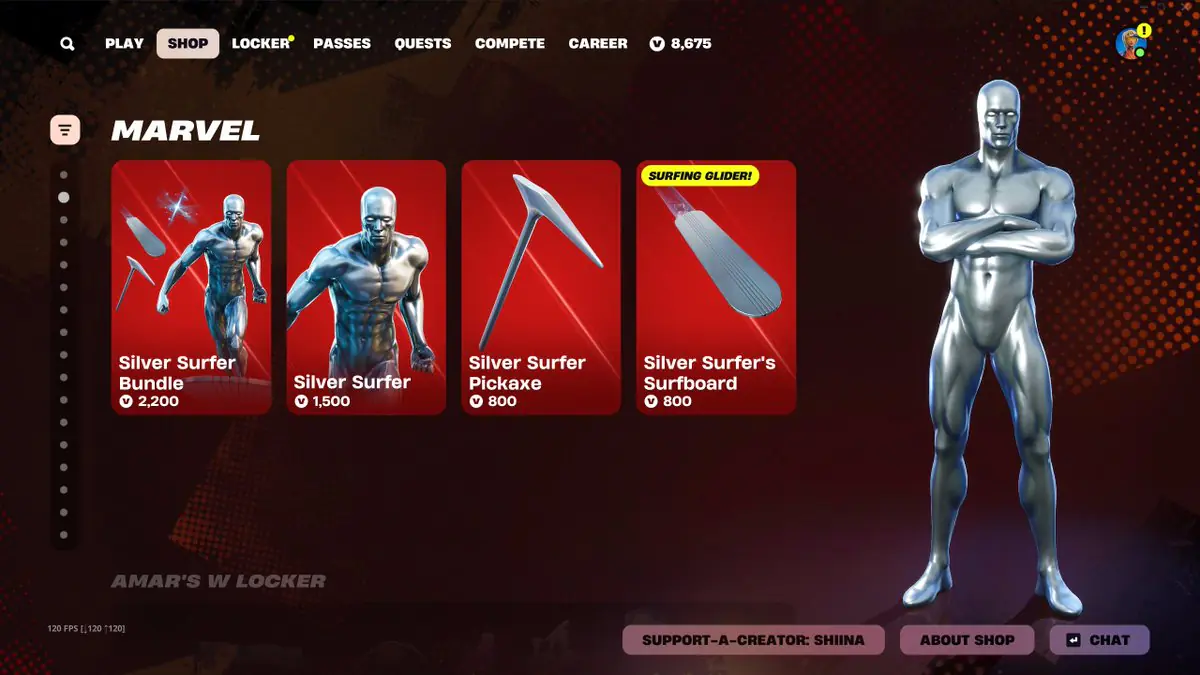 Fortnite's Silver Surfer Returns After Year Long Absence With Free Item Deal