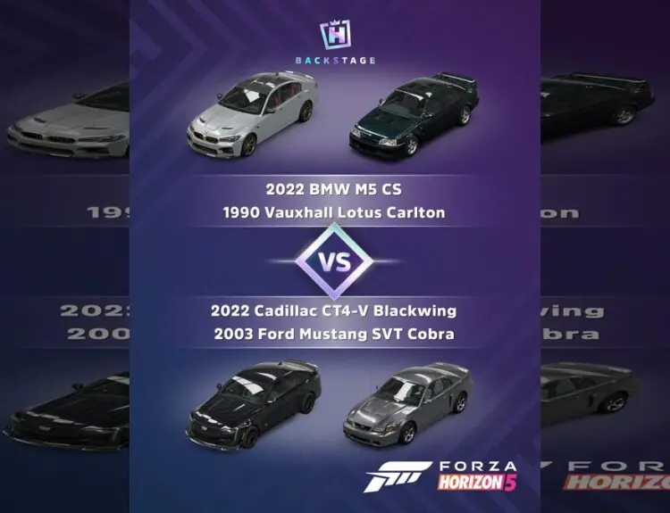Forza Horizon 5's Latest Car Vote Pits BMW M5 CS Against Mustang SVT