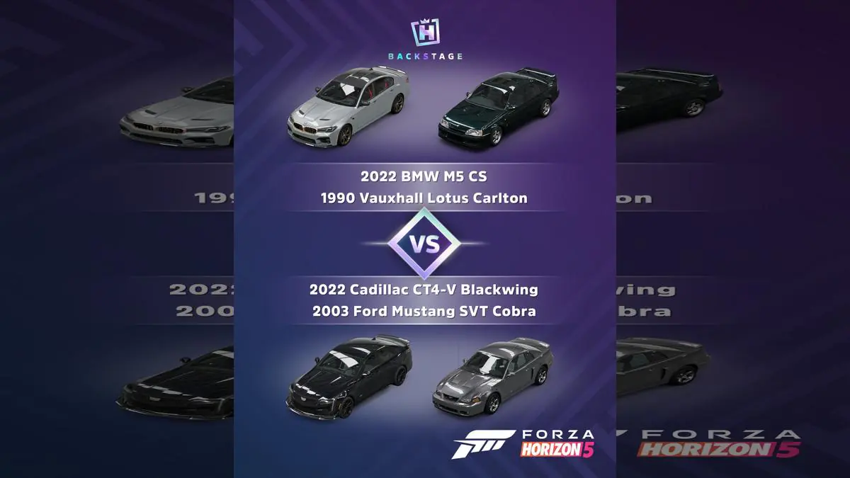 Forza Horizon 5's Latest Car Vote Pits BMW M5 CS Against Mustang SVT