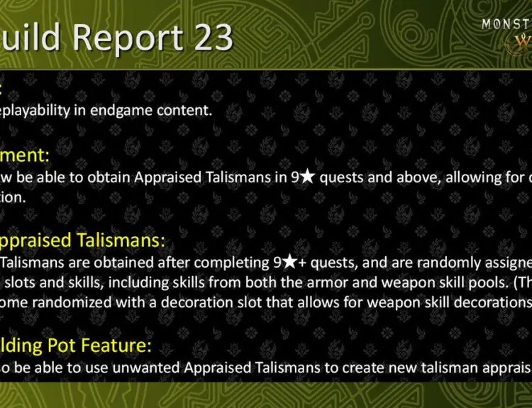 Monster Hunter Wilds Gets Huge Endgame Update With Appraised Talismans
