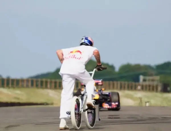 Pro BMX Rider Kriss Kyle Pulls Off Insane Jump Over Moving Red Bull F1 Car
