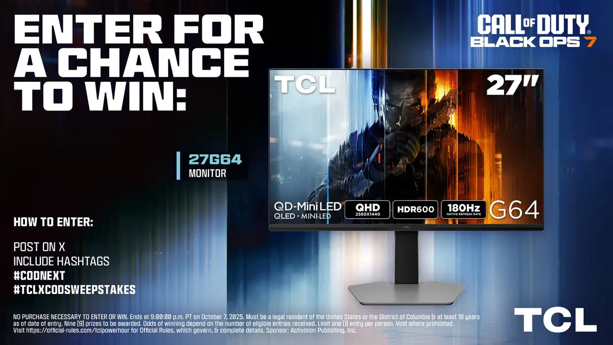 Call of Duty and TCL Team Up For Monitor Giveaway Madness